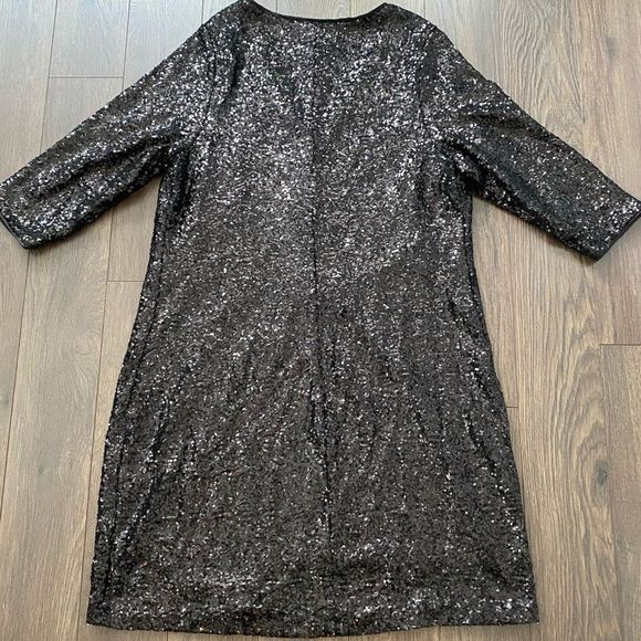 COPY - TORRID Black Sequin Long Sleeve Shift Dress - Picture 5 of 12